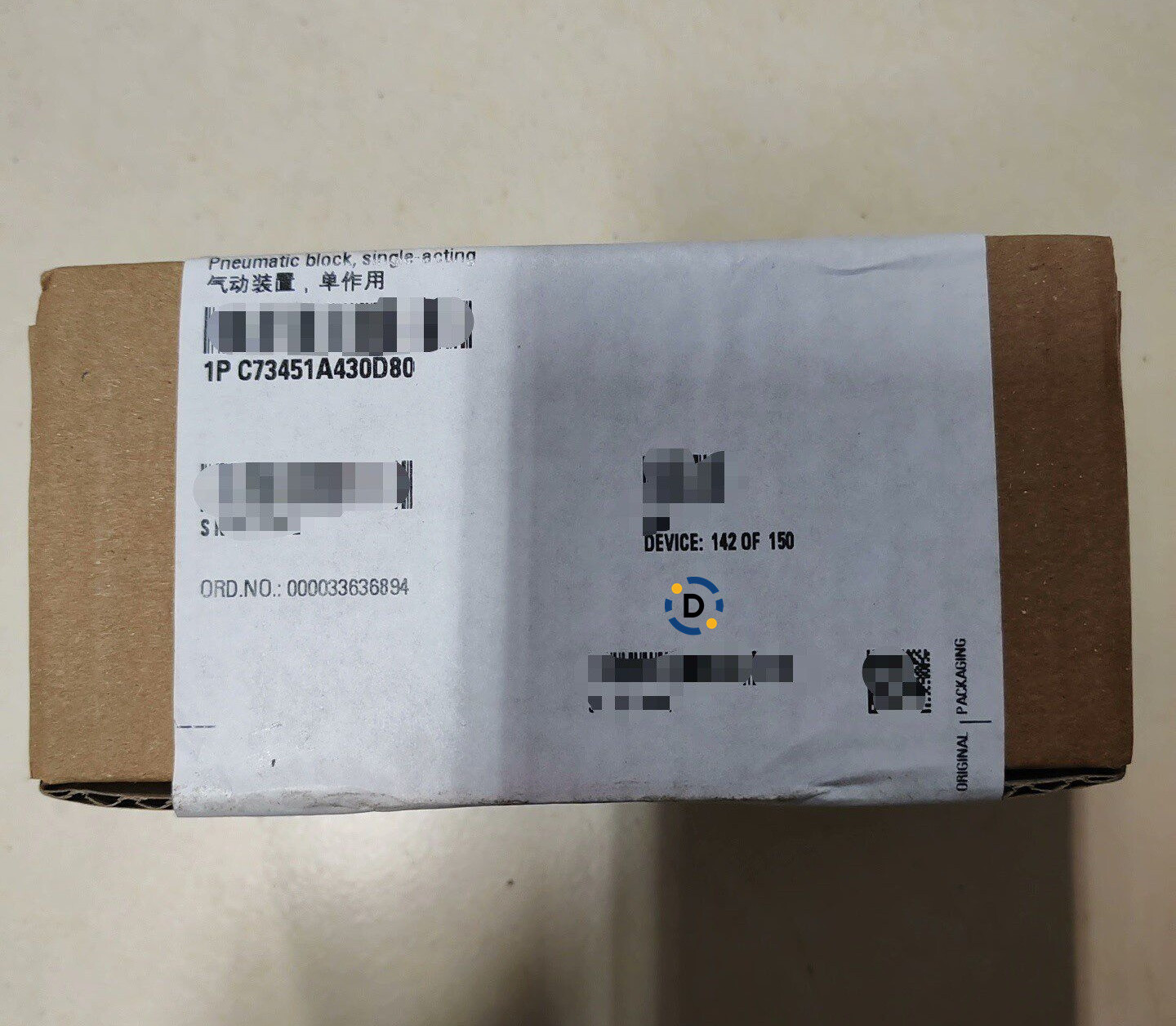 New Siemens C73451-A430-D80 Single acting valve