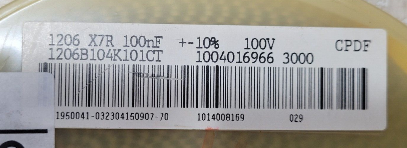 BRAND NEW (3000 PCS) 1206X7R100NF UNKNOWN