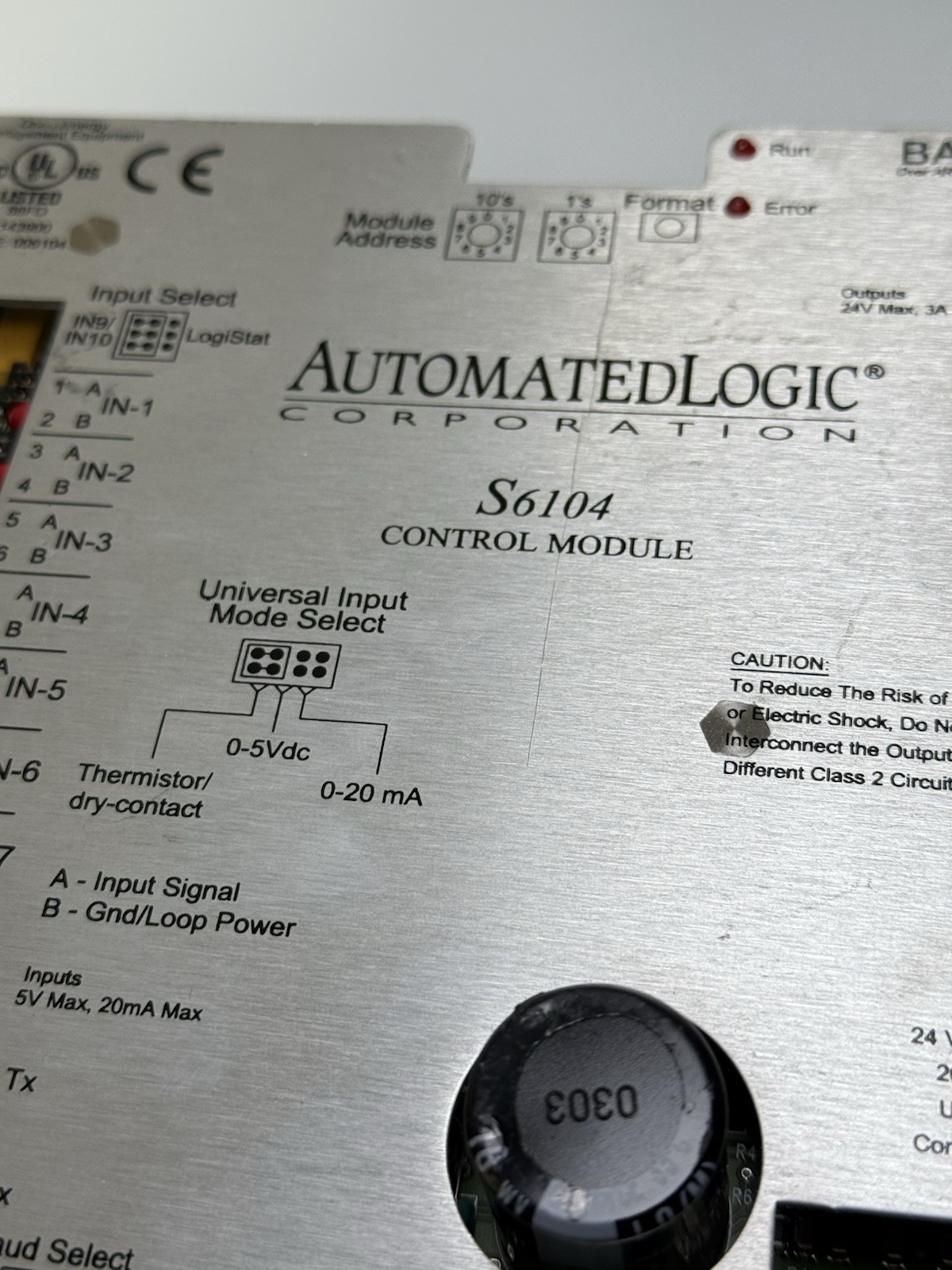 Automated Logic S6104 Control Module, 24VAC, 50-60Hz