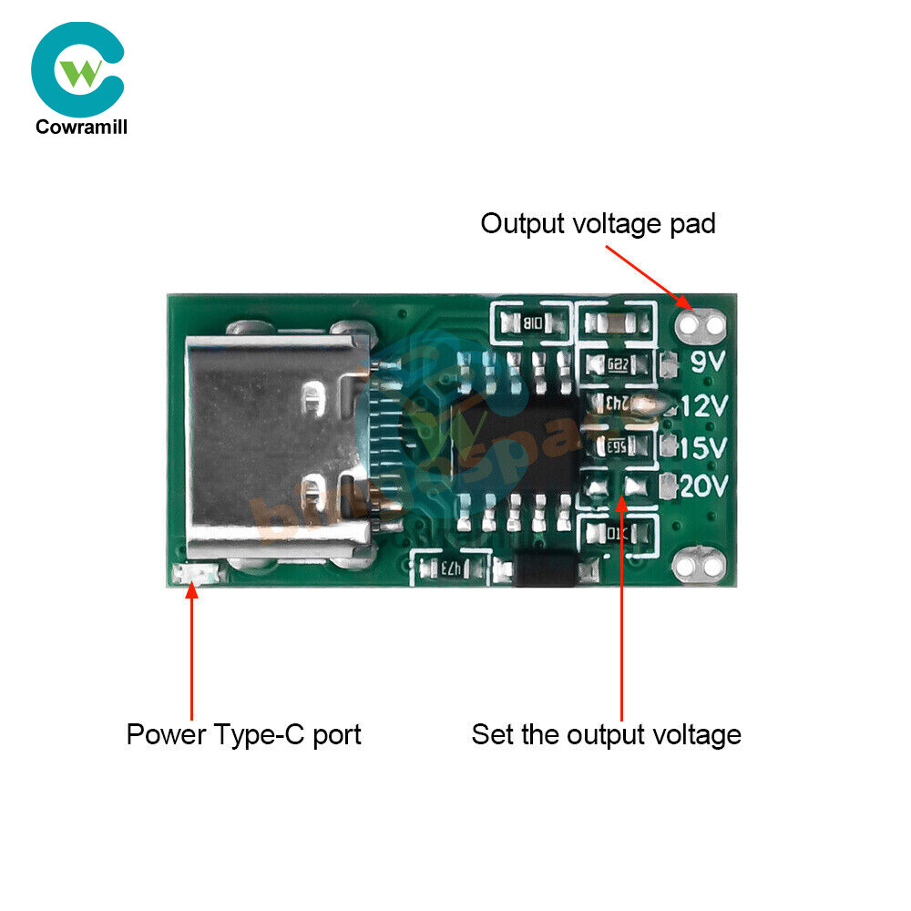 Lot Type-C 5A PD/QC Quick Charge Fast Charging Board USB Boost Circuit Module
