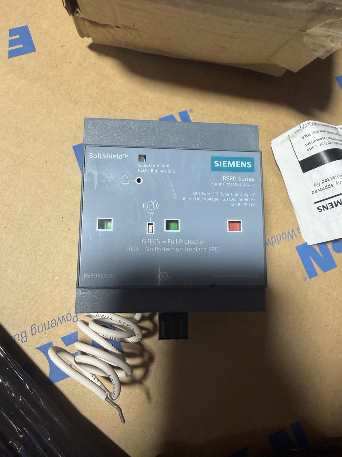 1-SIEMENS BSPD3C100 SURGE PROTECTIVE DEVICE BSPD SERIES SURGE PROT (CLEAN USED)