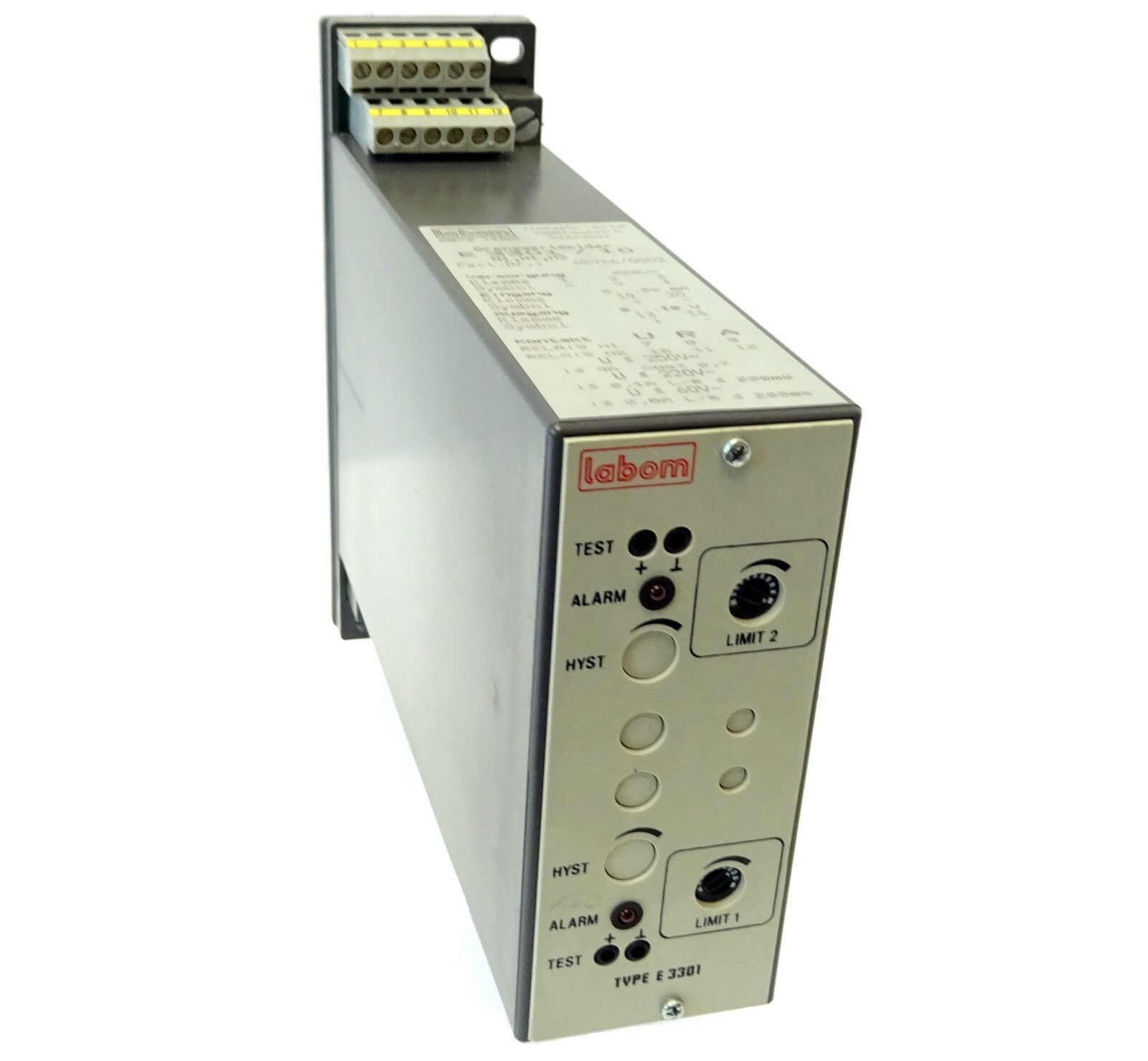 Grenzwertmelder labom E 3301/10 Limit Value Detector 65966/0002 220V 0…10V