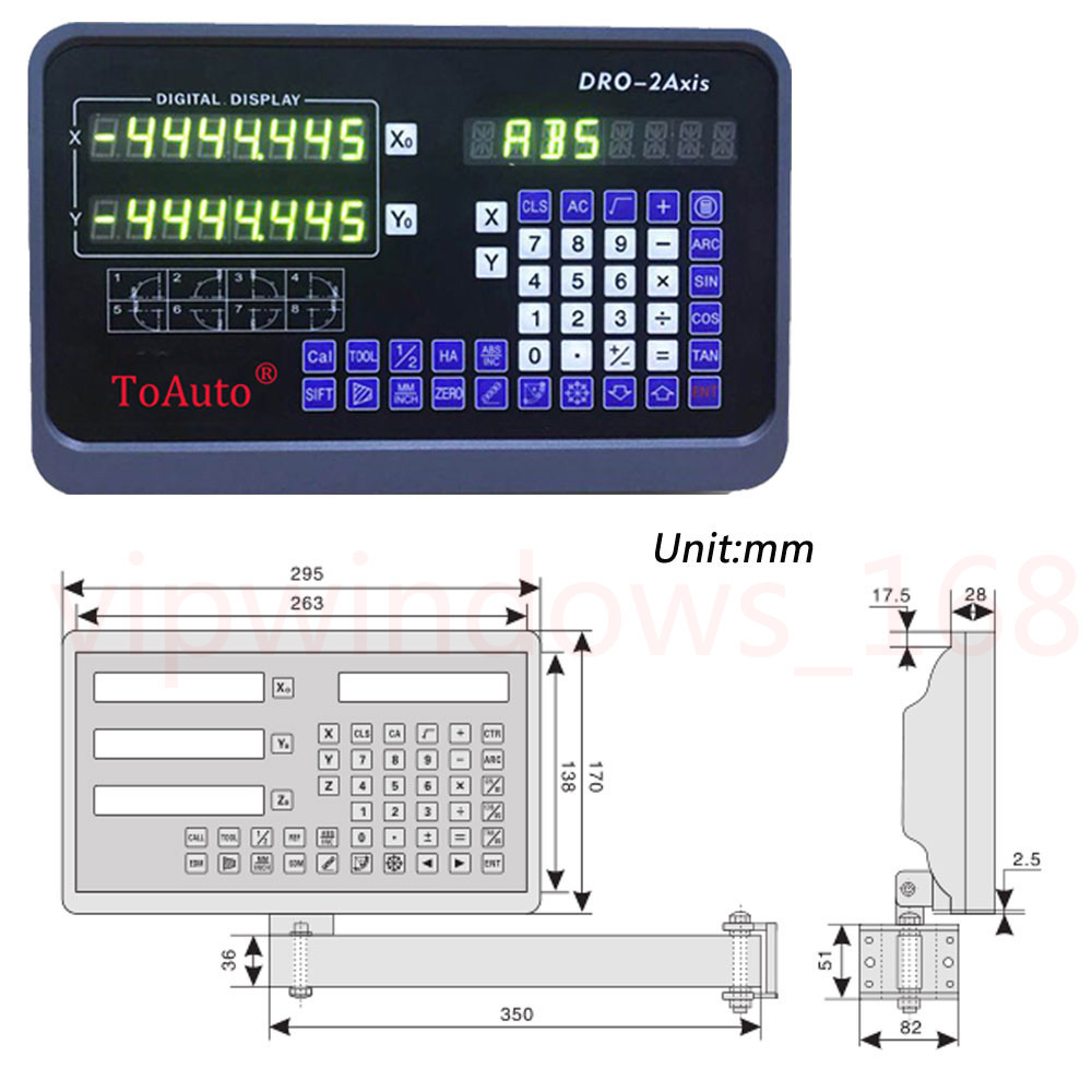10″ x 60″ Linear Glass Scale 2 Axis DRO Digital Readout Kit for Lathe Machine US