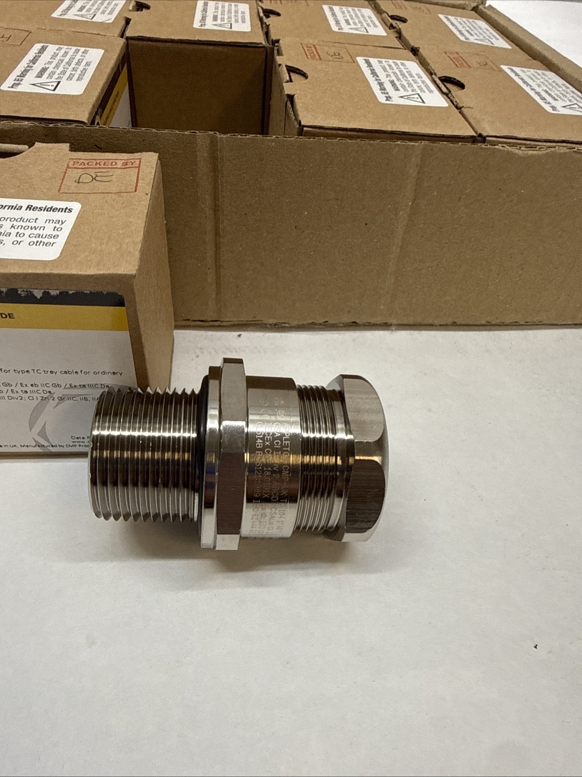 CMP TC100NB104, 1″ NPT, Nickel Plated Brass, Cable Gland, Qty 10