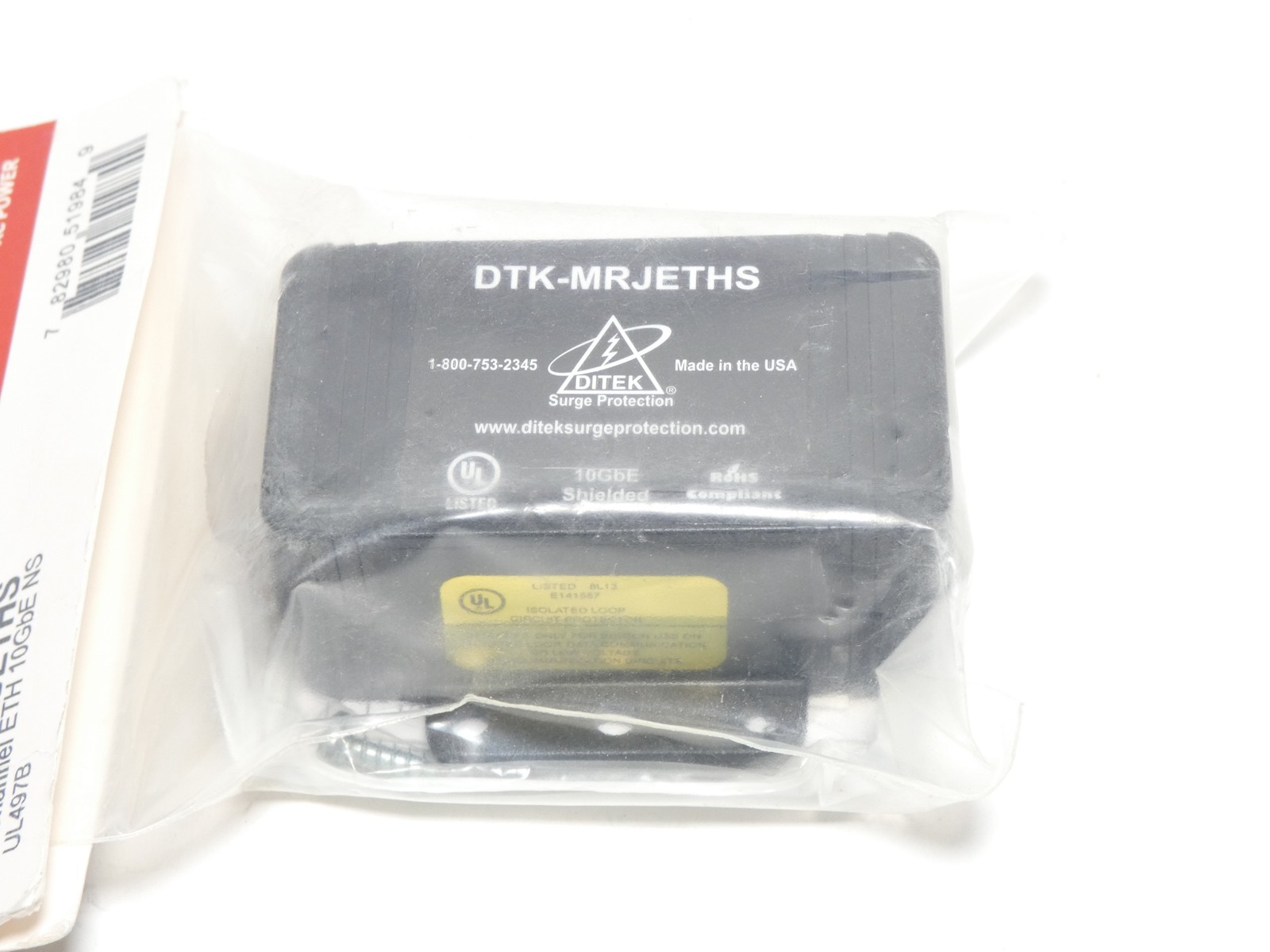 Ditek DTK-MRJETHS Single-Channel Ethernet Surge Protector 10GbE – NEW Surplus!