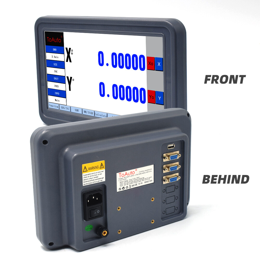 TOAUTO 2pc Linear Scales+ Digital Readout Touch Screen 2 Axis DRO full Kit