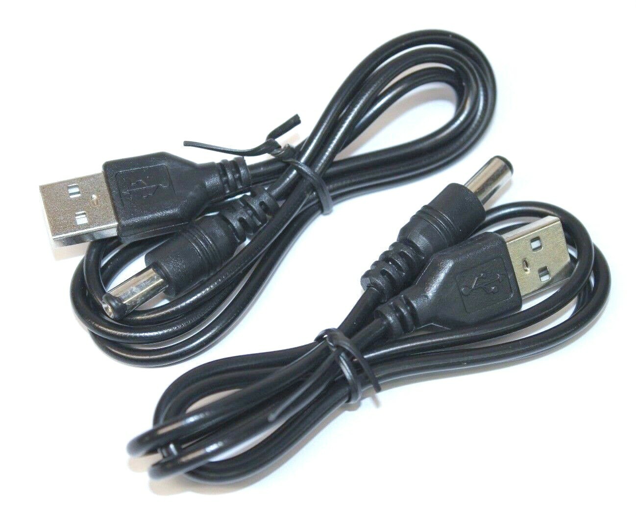 2x USB A Male To DC 5.5mm x 2.1mm Female Plug DC Power Supply Socket Cable Cord