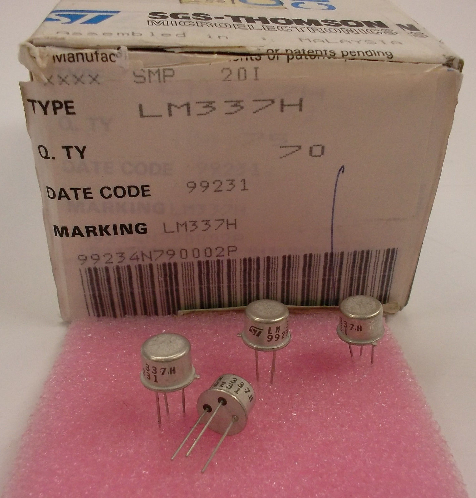2 pieces LM337H ADJUSTABLE NEGATIVE VOLTAGE REGULATOR 337 TO-39 NEW ~