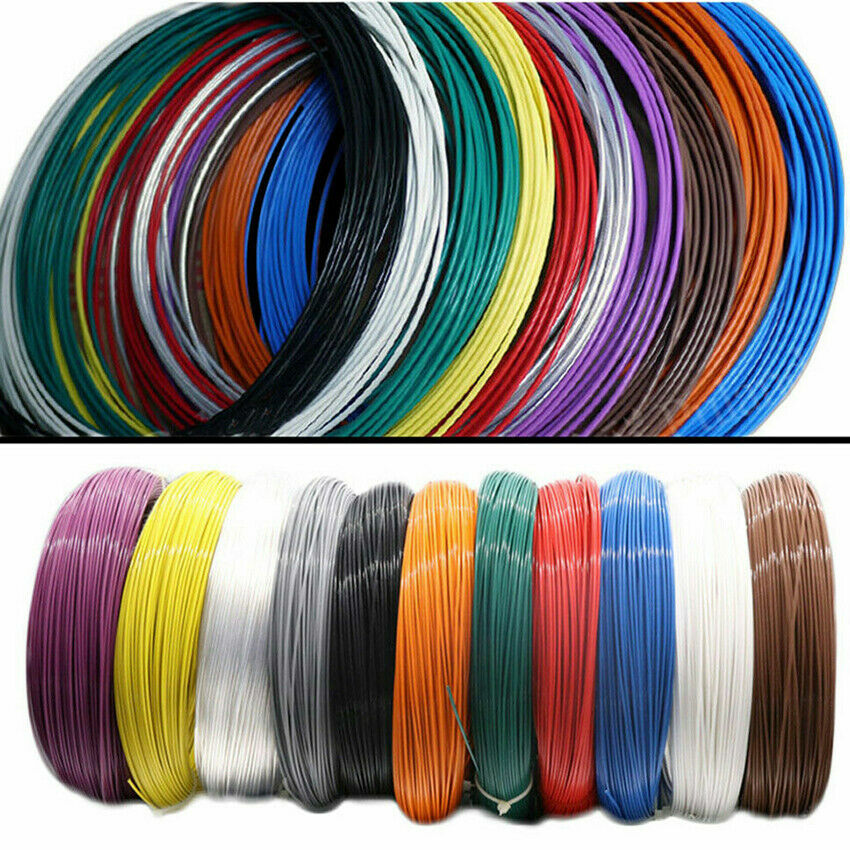 7/9/11~30AWG PTFE Silver-Plated Copper Stranded Electrical Wire Cable Audio Wire
