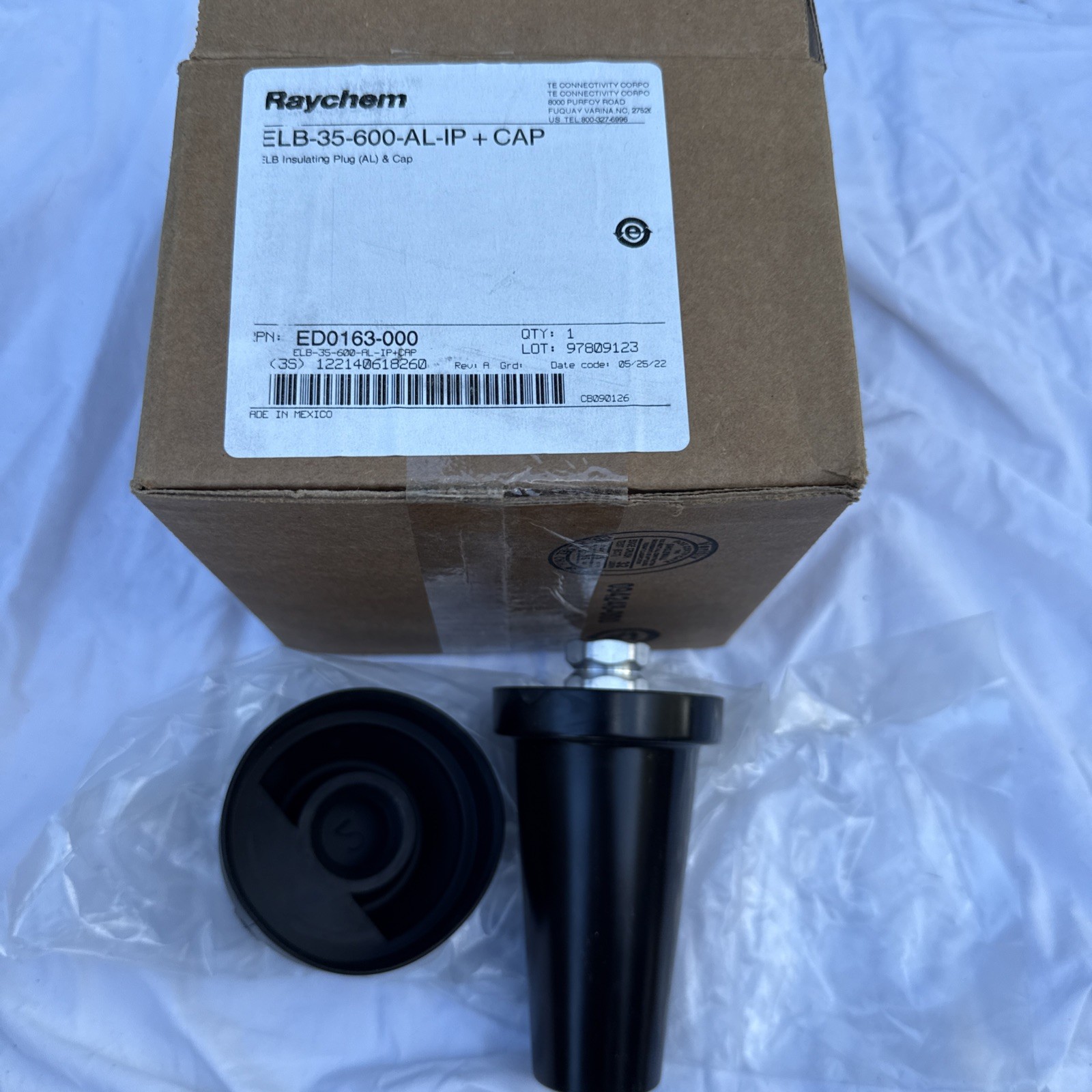Raychem ELB-35-600-AL-IP+CAP T-Body Elbow Connector ELB Insulating Plug AL & Cap