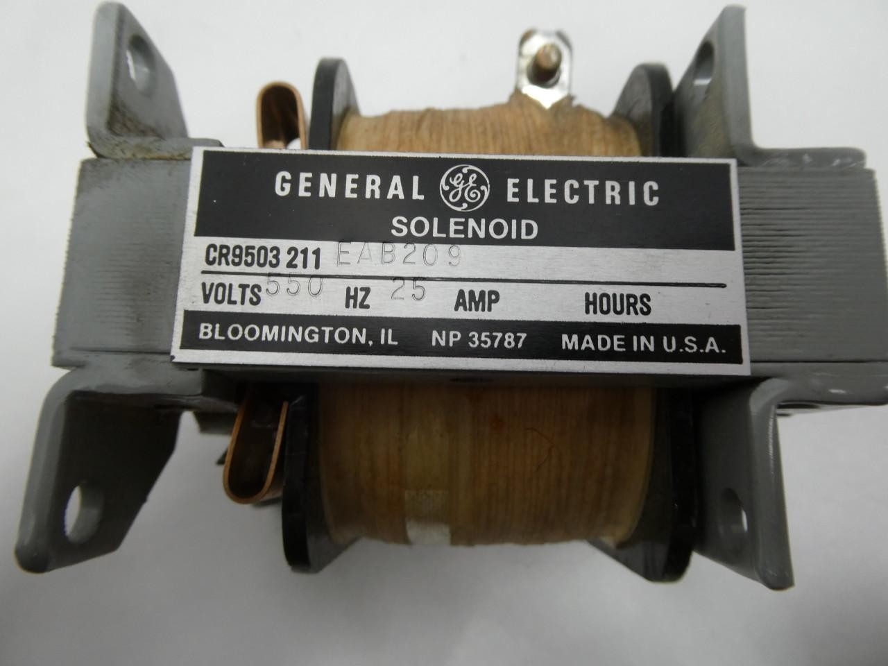 General Electric Ge CR9503211EAB209 Solenoid Coil 550v-ac 25hz