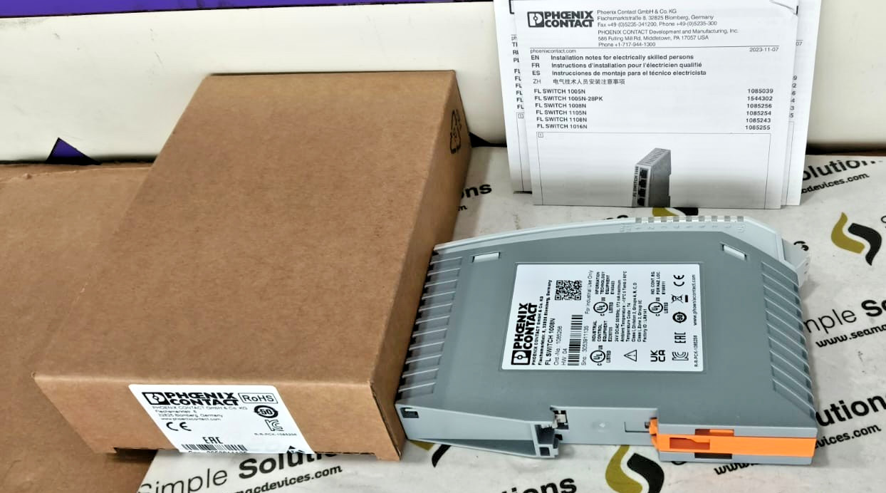 1PC OF PHOENIX CONTACT 8 PORT INDUSTRIAL ETHERNET SWITCH 1008N- BRAND NEW