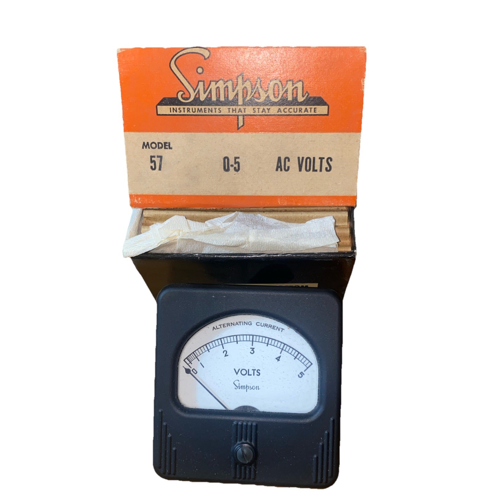 57-0-5VAC – SIMPSON – Meter, 0-5V AC, 3″ x 3″
