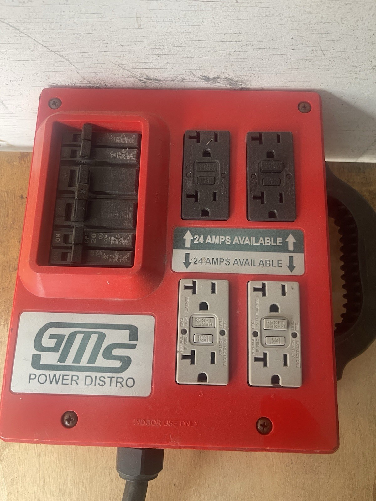 GMS Power Distribution Box Electrical Power Distribution Unit 24 Amps Red