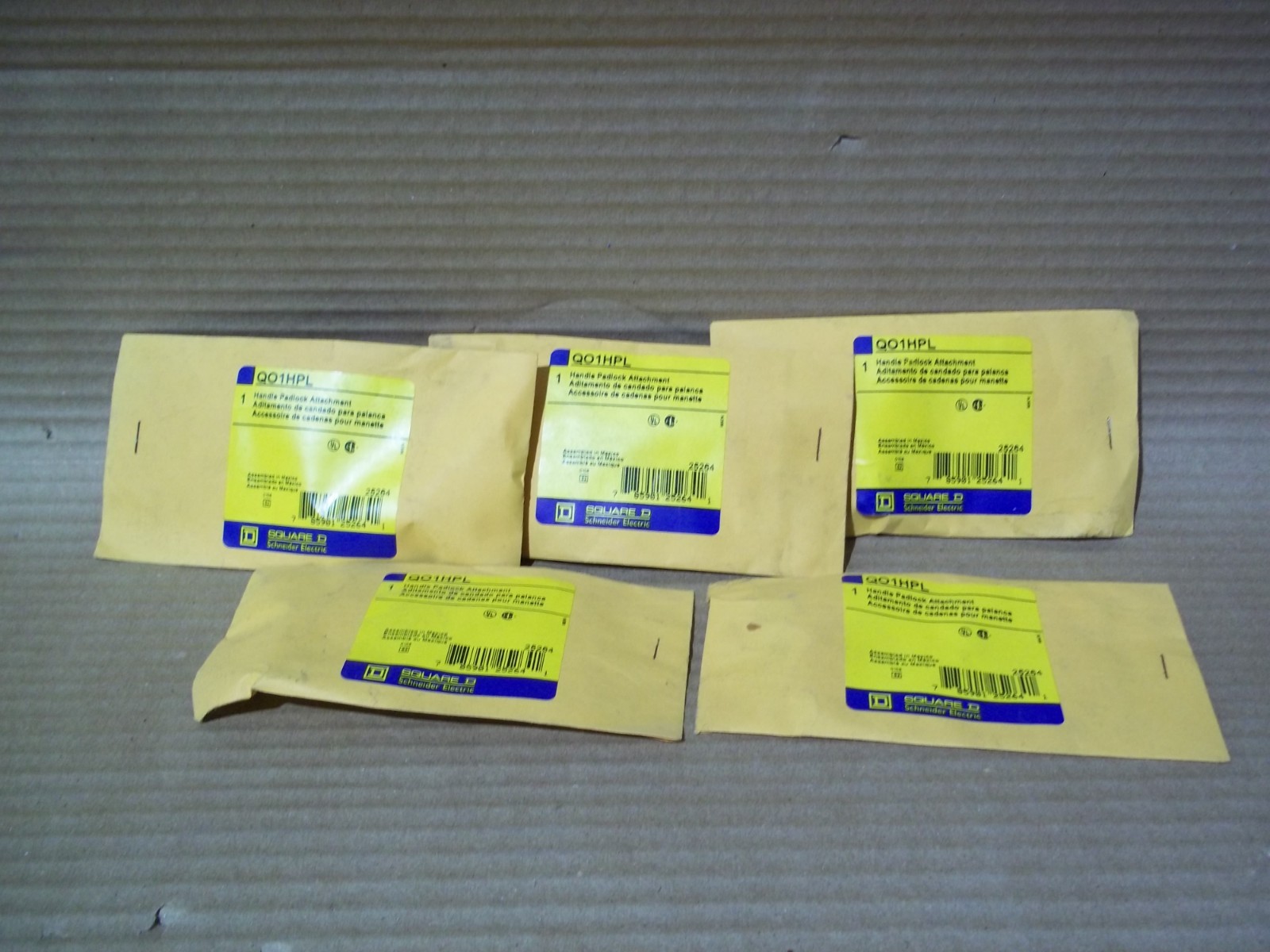 NEW LOT OF 5 SQUARE D QO1HPL HANDLE PADLOCK ATTACHMENT FOR CIRCUIT BREAKERS