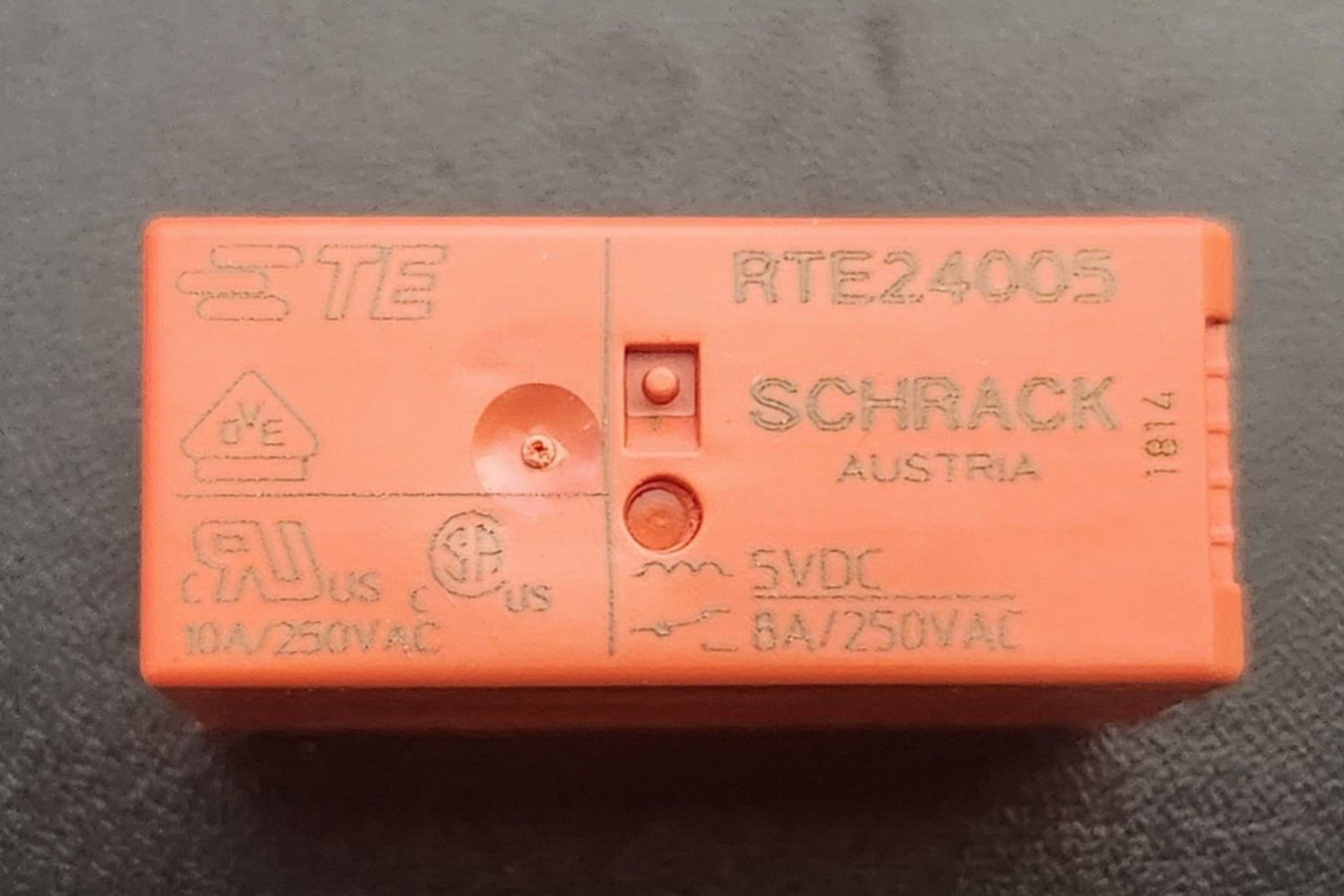 (1 PC) RTE24005 TE RELAY GEN PURPOSE DPDT 8A 5V