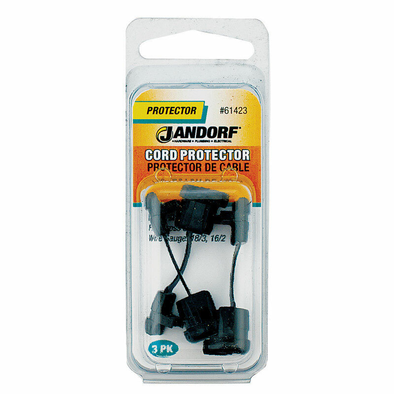 Jandorf CORD PROTECTOR Nylon Black 3pk Straight Flat Cables Absorbs Forces 61423
