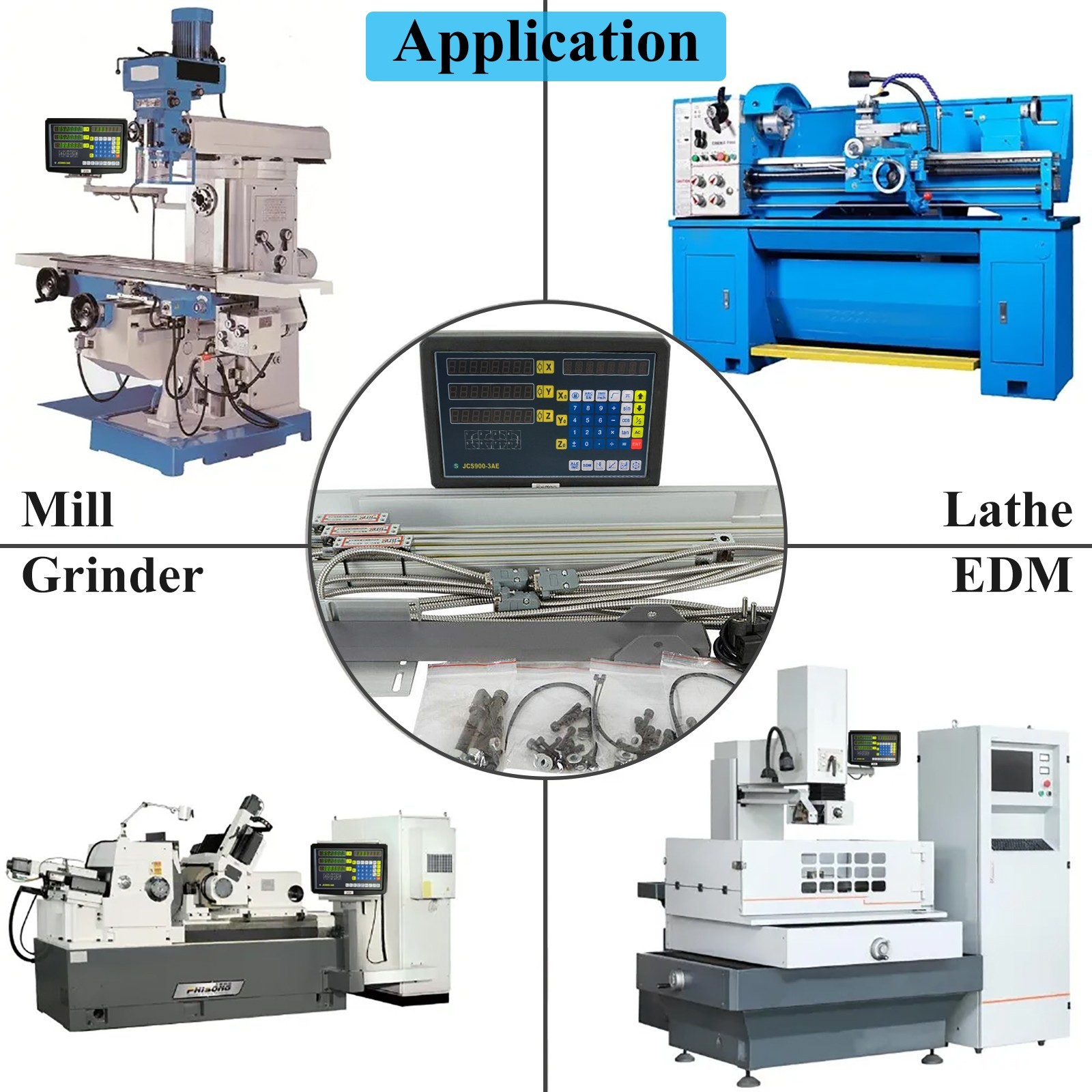 Linear Scale Digital Readout 2/3 Axis DRO Display Kit for Bridgeport Mill Lathe