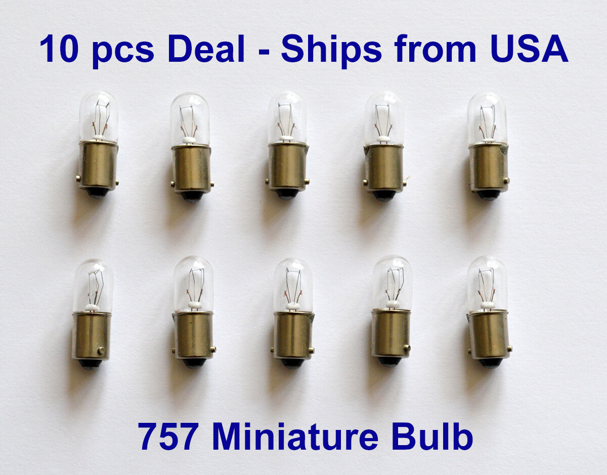 Lot of 10 – 757 28V Volt 0.08A Amp Miniature Automotive Indicator Light Bulb NEW