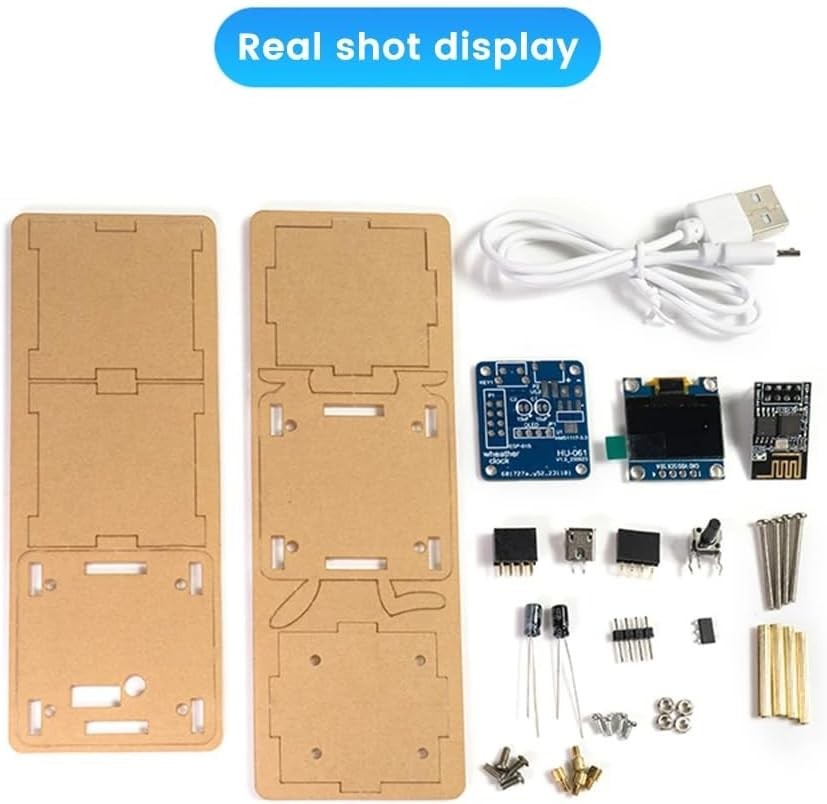 1Set DIY Electronic Kit Display Mini Clock + Shell DIY Soldering Project ESP8266