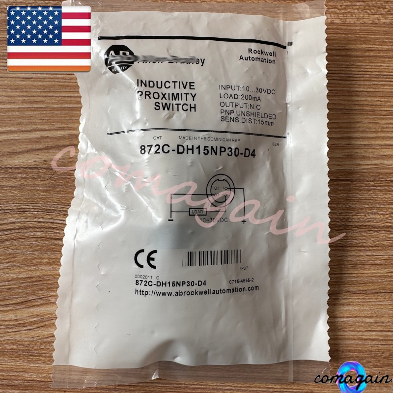 Proximity Sensor 4-pin 10…30VDC 200mA For Allen Bradley 872C-DH15NP30-D4
