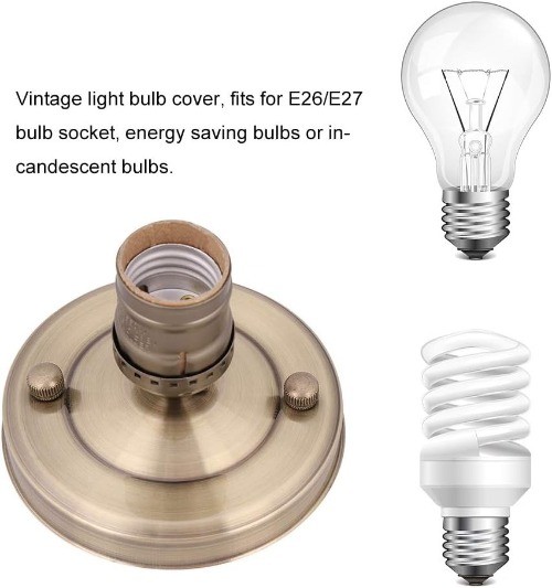 Bronze Electroplated Vintage Industrial Iron Lamp Bulb Ho Color: Bronze