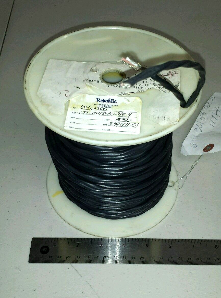 10 FT Republic 8 Awg Black Cable Wire 2/C Pink & White 22Awg 19Strand 34Awg 600V