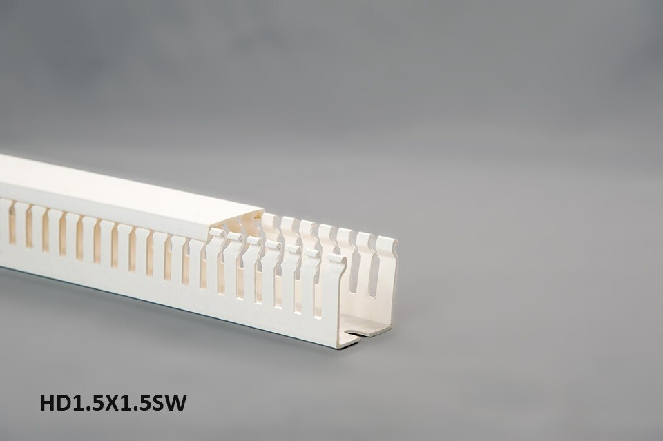 1 Set of 1.5″x1.5″x2m Narrow Finger Open Slot Wiring Duct with Cover, White