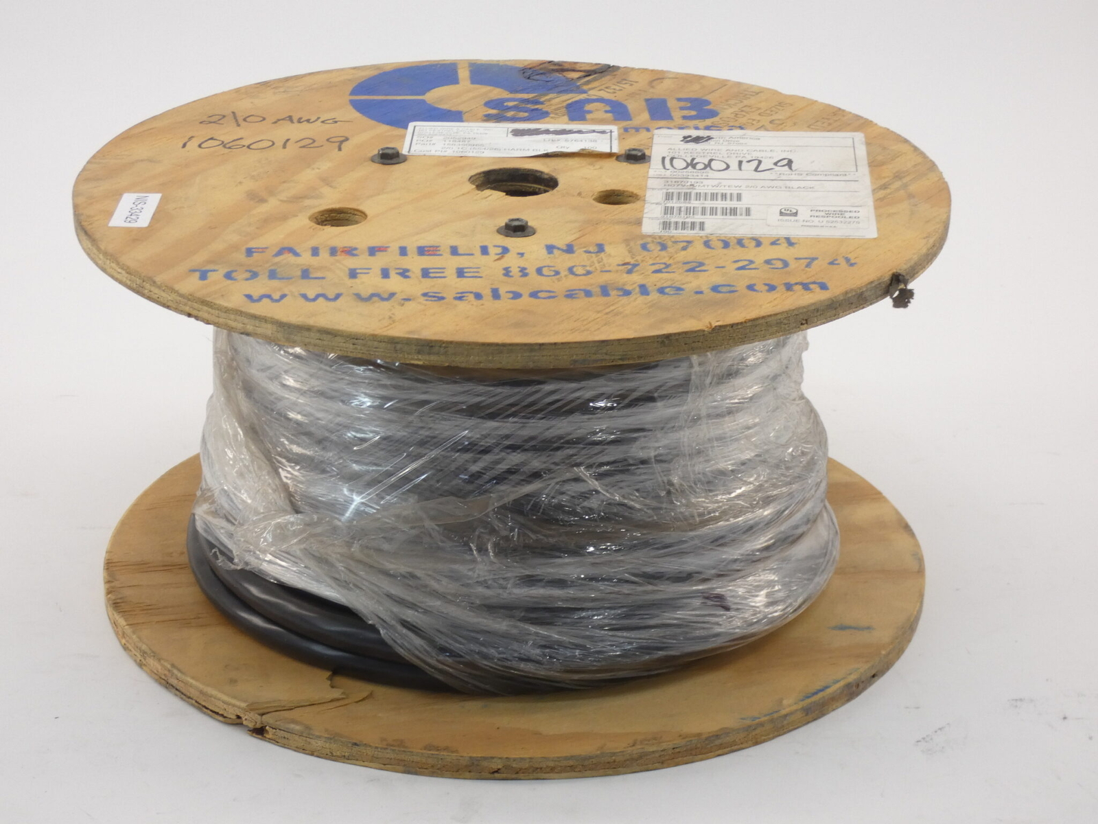 100′ Allied Wire Cable 31670193 Spool Wire Black 2/0 AWG 600V H07V-K – NEW Su…