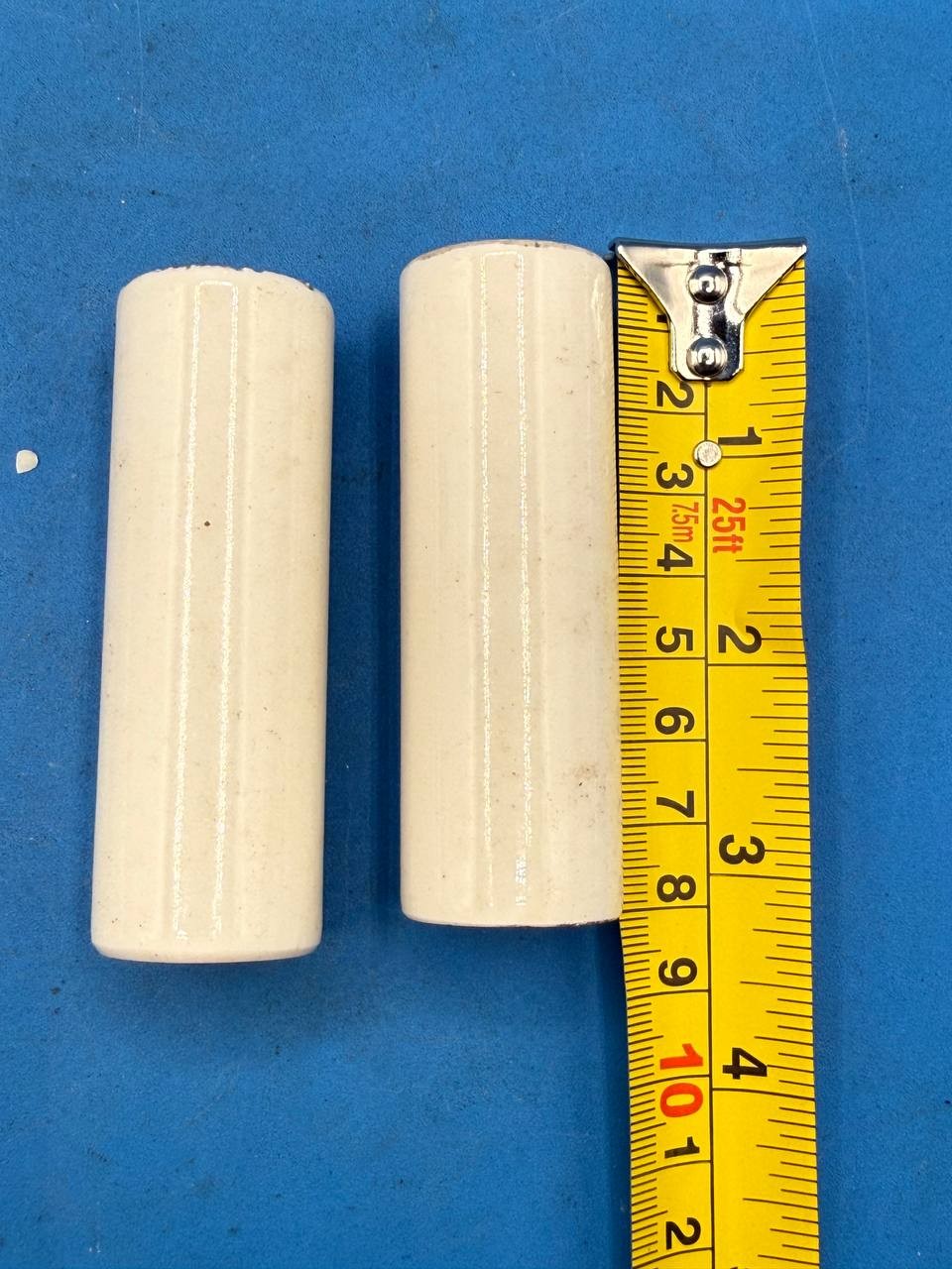 Lot of 7 White Ceramic Electrical Insulator Standoffs Mixed Sizes RE