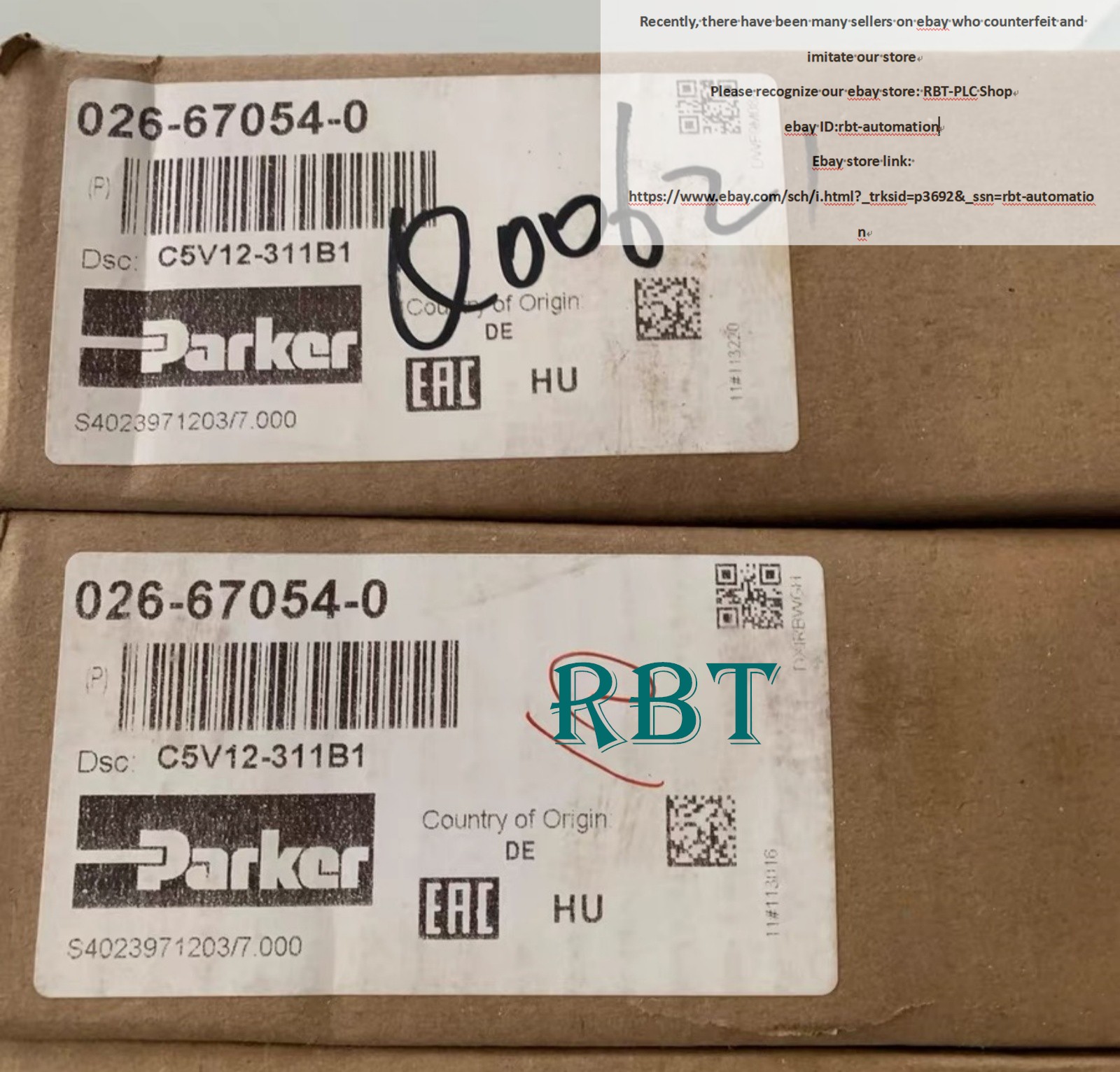 Parker 026-67054-0 C5V12 311 B1 Check Valve brand new