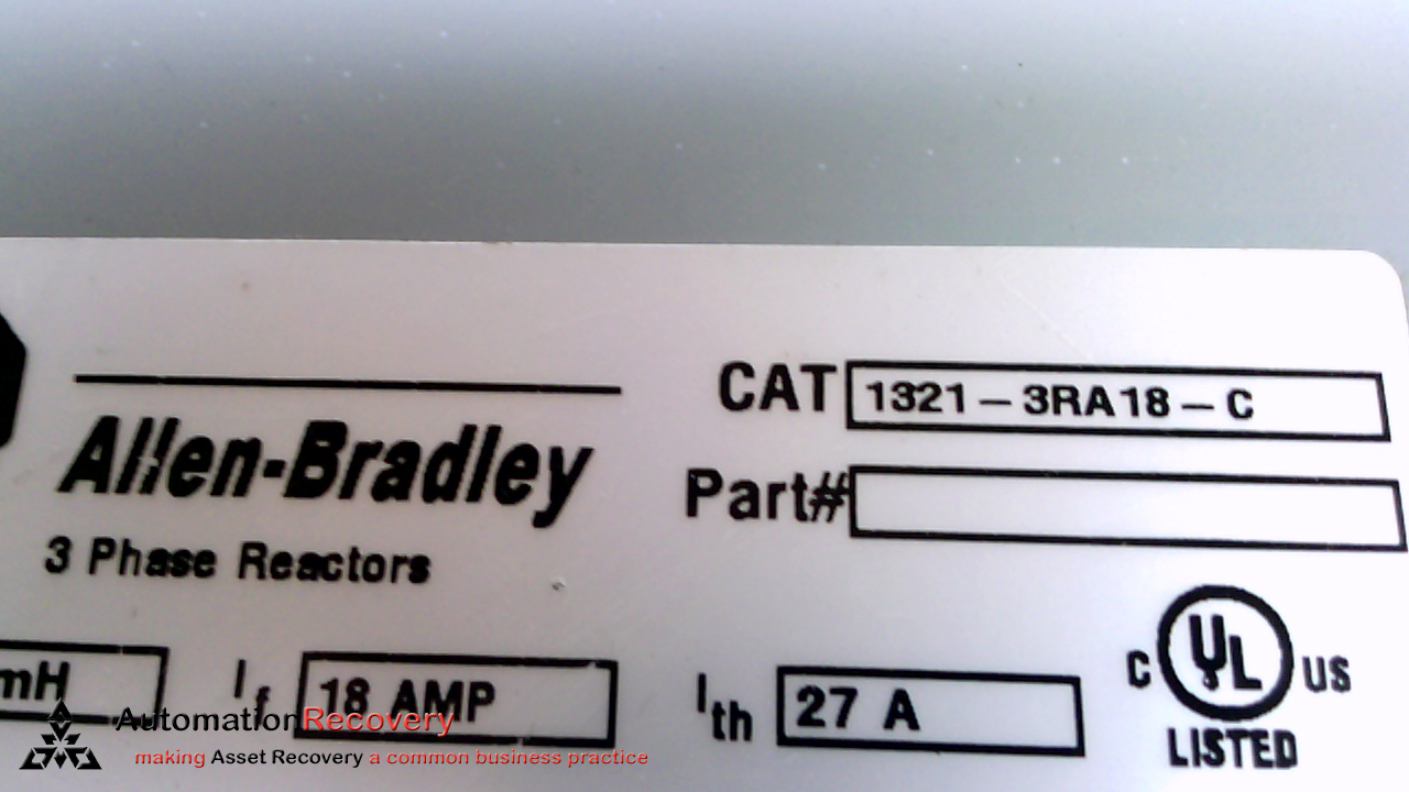 ALLEN BRADLEY 1321-3RA18-C, SERIES A, LINE REACTOR, 3 PHASE, NEW* #217361