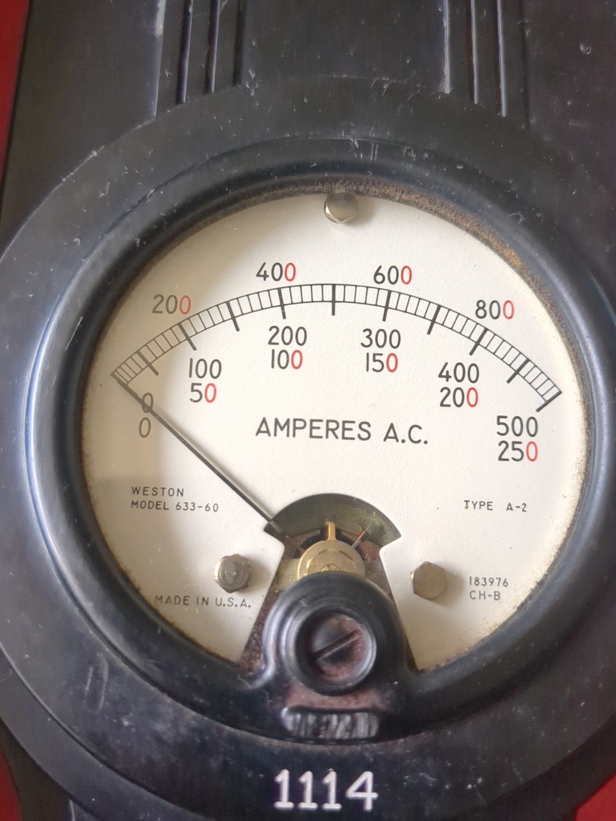 #2 Weston 633-60 500 Amp Clamp-on Ammeter Amprobe Type A-1 Usa Amperes AC