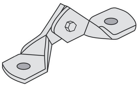 Power-Strut PS-9402-1/2-EG, 6″ L, 1/2″ Hole, Steel, 2-Hole, Hinge Connector, 1pc
