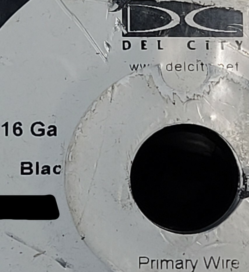 Del City #16awg GPT PVC Automotive/Marine Primary Lead Wire 60V/80C Black /100ft