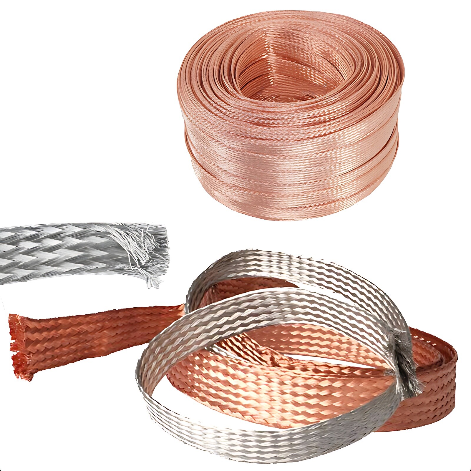 Flat Pure Copper/Tin plated Braid Cable Copper Braid Wire Ground Lead 2.5-120mm²
