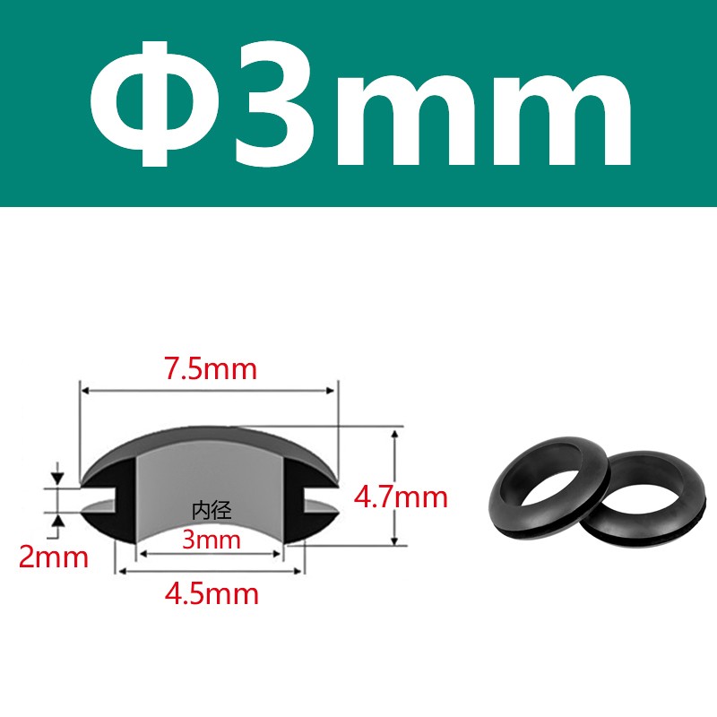 3-80mm ID,Rubber Grommet Firewall Hole Plug Electrical Wire Gasket Open Grommets