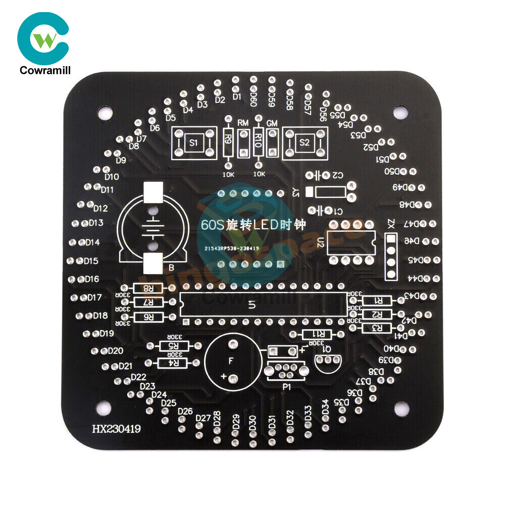 Electronic Digital Clock Kit DIY Rotating LED Alarm Learning Board 5V DS1302.
