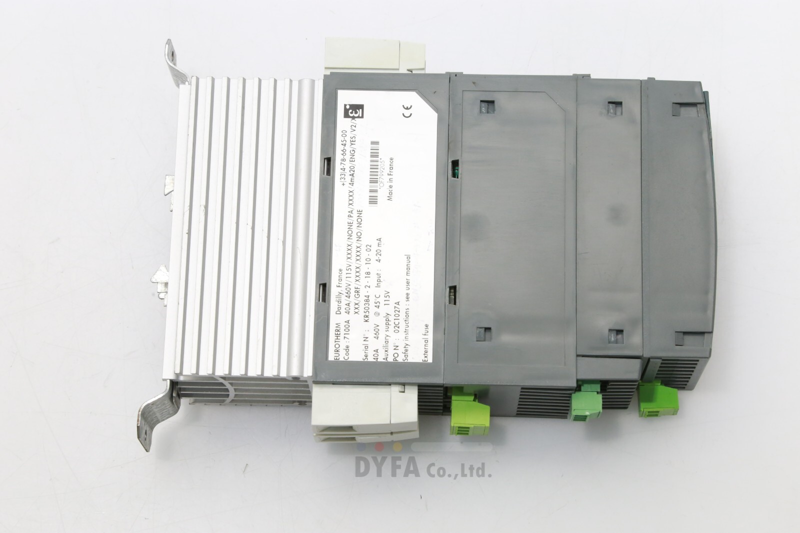 EUROTHERM used 7100A 40A/460V/115V/XXXX/NONE/PA/XXXX/4mA20/ENG/ ELEC-I-3068=9N14