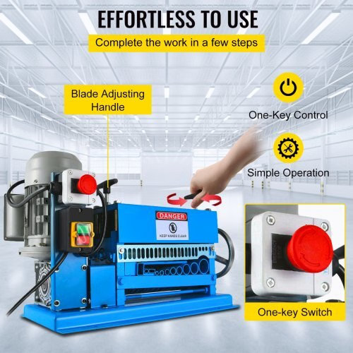 1.5-40MM Electric Cable Stripping Machine 370W, Efficiently Strips Various Metal