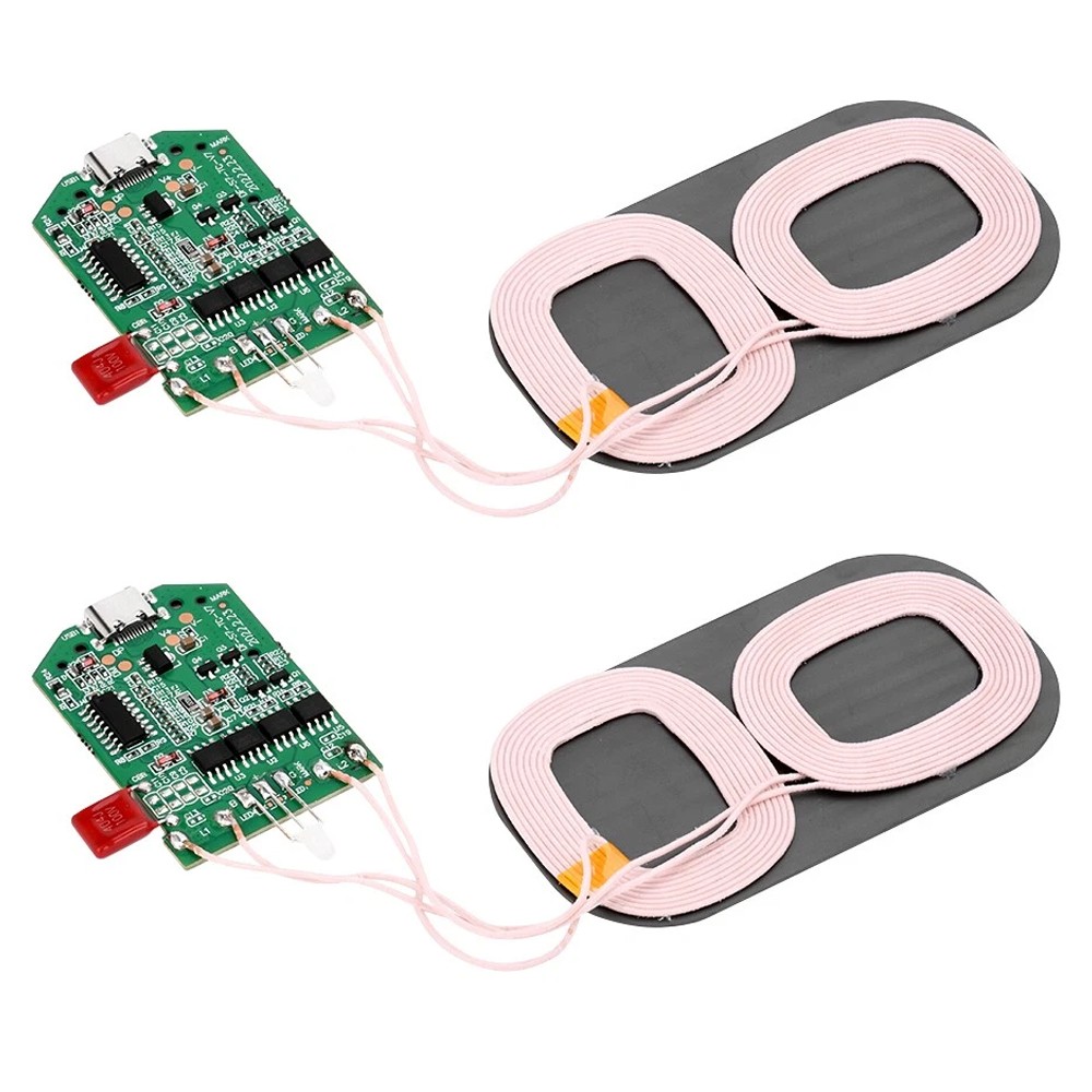 2x Dual Coil 15W Wireless Charger Transmitter Module Fast Charging Board DIY USA