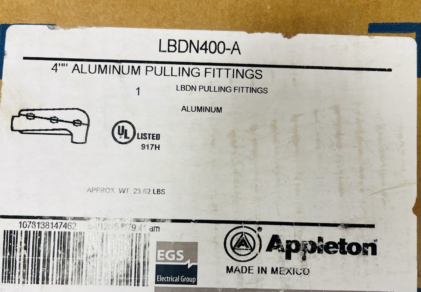 EMERSON APPLETON NO. LBDN400A 4 TYPE LBD UNILET