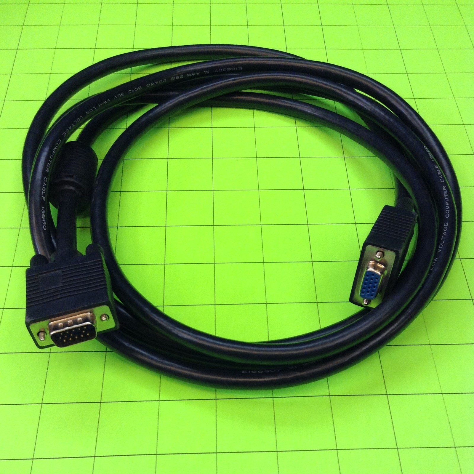 Svga Extender 10 Foot Male to Female Black Cable Cord