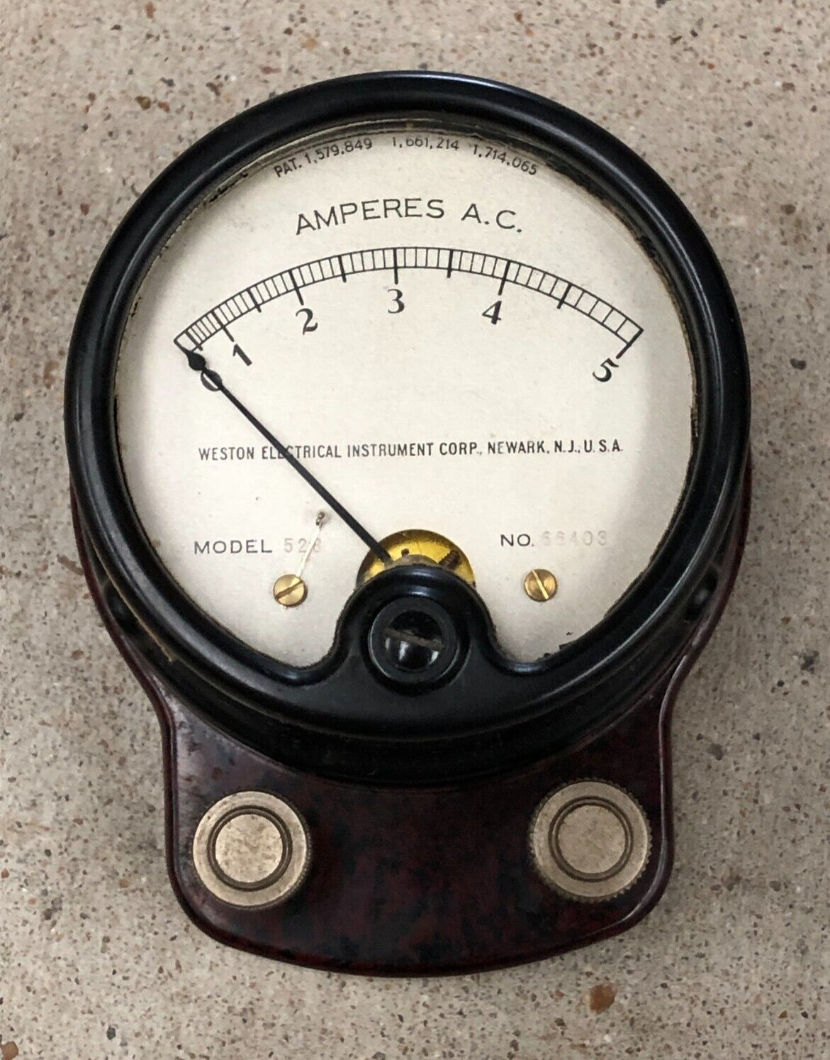 Weston Model 526 Lab AC Milliamperes mA Meter 0-100 Bakelite tortoise shell RARE