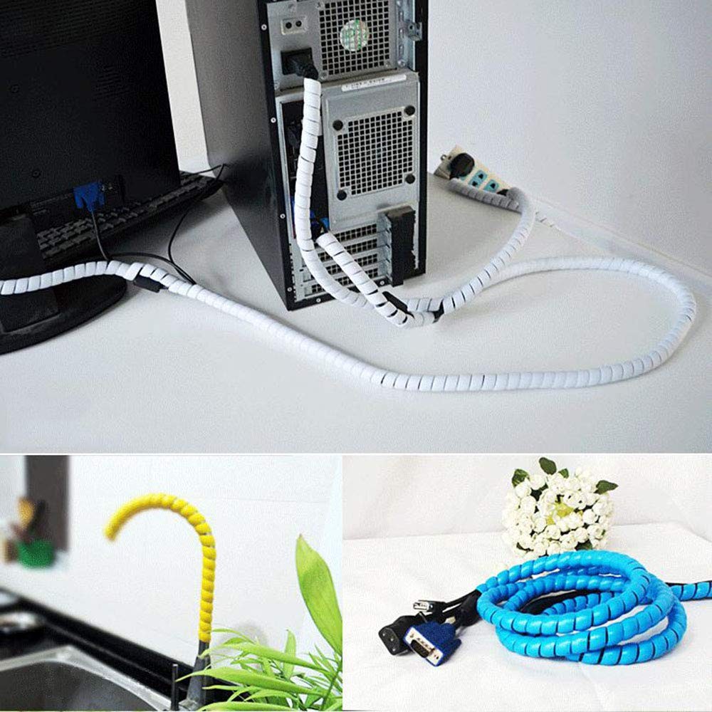Spiral Cable Wrap Tidy Hide Banding Loom for PC,TV,Home Cinema,Wire Management