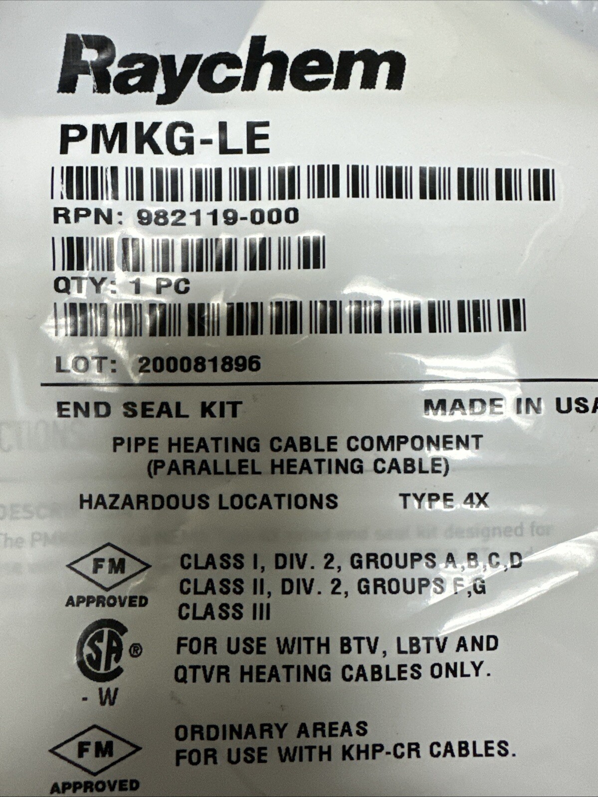 Raychem,PMKG-LE,End Seal Kit