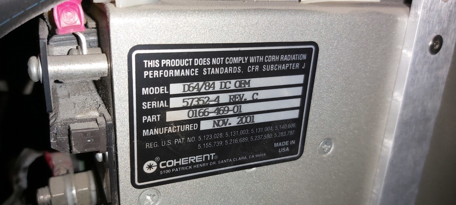 COHERENT K250 CRTD TUBE + D64/84 RF AMP USED LASER 250W