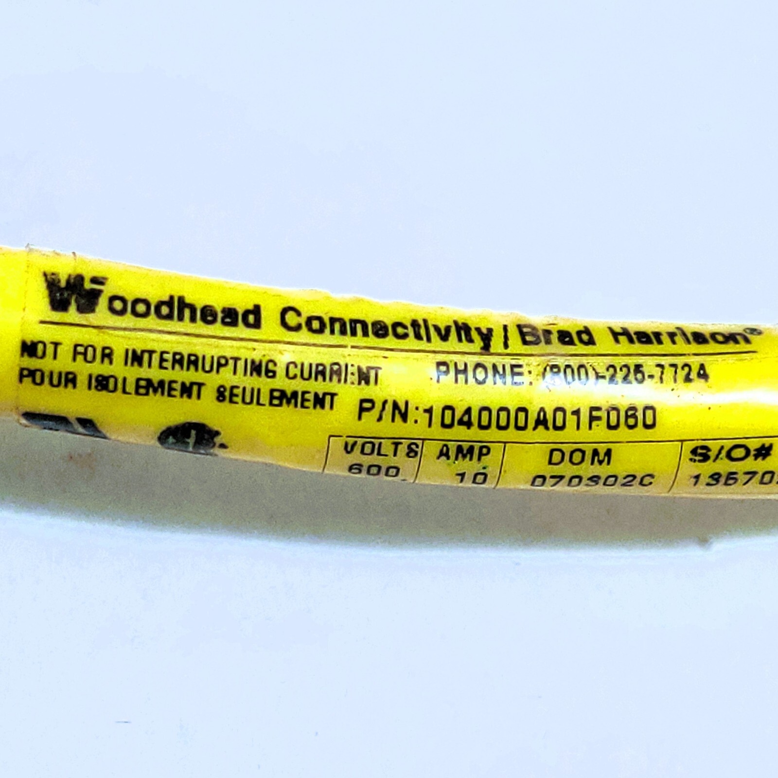 BRAD HARRISON 104000A01F060 CABLE 6FT