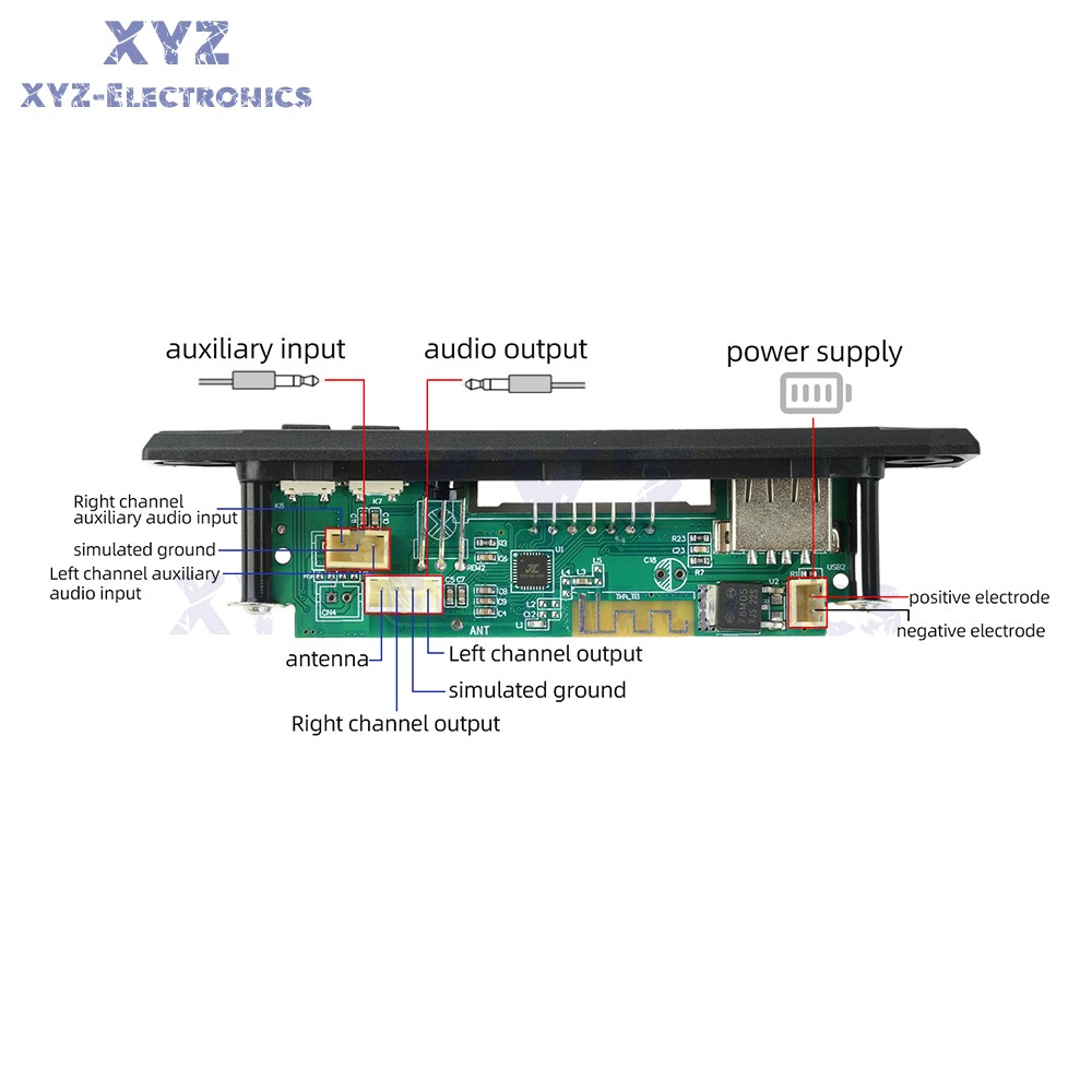 DC12V Bluetooth MP3 Lossless Decoding Board USB Playback Audio Decoder W/ Remote