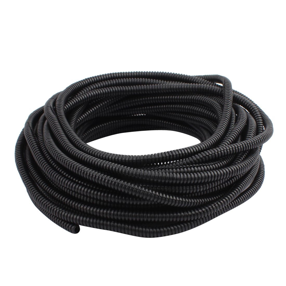 16 M 6.5 x 10 mm Plastic Split Corrugated Conduit Tube for Garden,Office Black